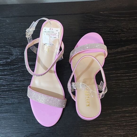 BRAND NEW KAYLEEN RHINESTONE STRAP&HEEL SANDALS - Picture 4 of 16